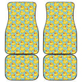 Cute Cartoon Duck Pattern Print Front and Back Car Floor Mats