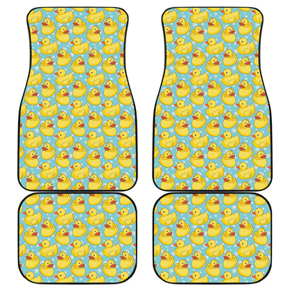 Cute Cartoon Duck Pattern Print Front and Back Car Floor Mats