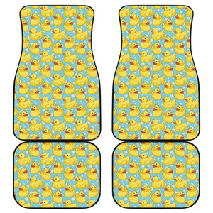 Cute Cartoon Duck Pattern Print Front and Back Car Floor Mats