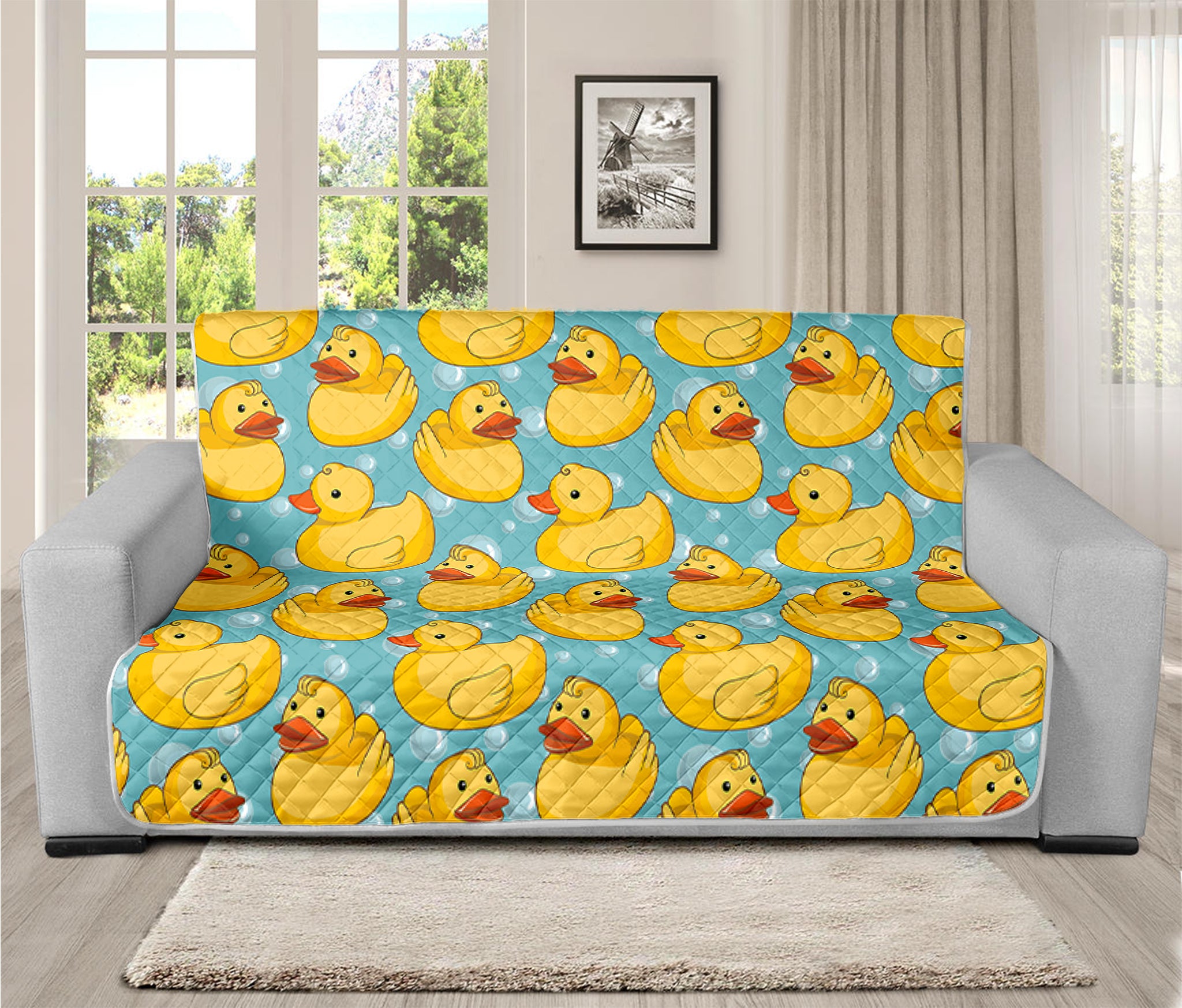 Cute Cartoon Duck Pattern Print Futon Protector