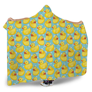 Cute Cartoon Duck Pattern Print Hooded Blanket