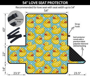 Cute Cartoon Duck Pattern Print Loveseat Protector