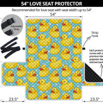 Cute Cartoon Duck Pattern Print Loveseat Protector