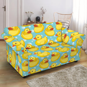 Cute Cartoon Duck Pattern Print Loveseat Slipcover