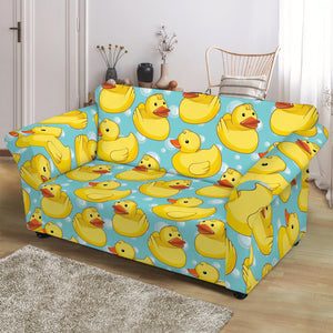 Cute Cartoon Duck Pattern Print Loveseat Slipcover