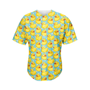 Cute Cartoon Duck Pattern Print Men's Baseball Jersey