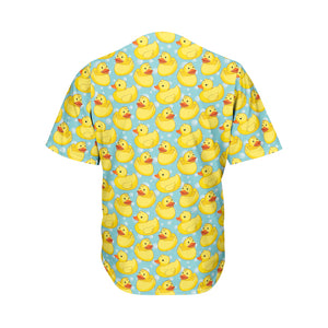 Cute Cartoon Duck Pattern Print Men's Baseball Jersey