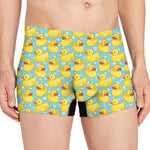 Cute Cartoon Duck Pattern Print Men's Boxer Briefs