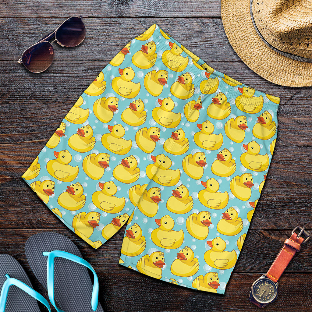 Cute Cartoon Duck Pattern Print Men's Shorts