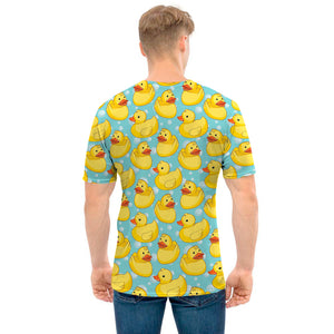 Cute Cartoon Duck Pattern Print Men's T-Shirt