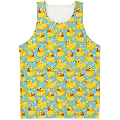 Cute Cartoon Duck Pattern Print Men's Tank Top