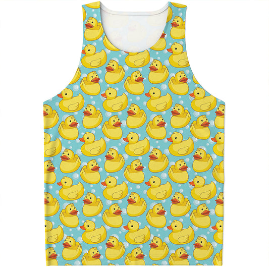 Cute Cartoon Duck Pattern Print Men's Tank Top