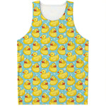 Cute Cartoon Duck Pattern Print Men's Tank Top