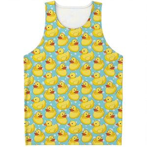 Cute Cartoon Duck Pattern Print Men's Tank Top