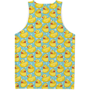 Cute Cartoon Duck Pattern Print Men's Tank Top