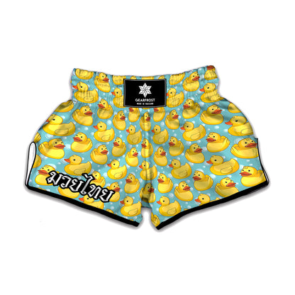 Cute Cartoon Duck Pattern Print Muay Thai Boxing Shorts