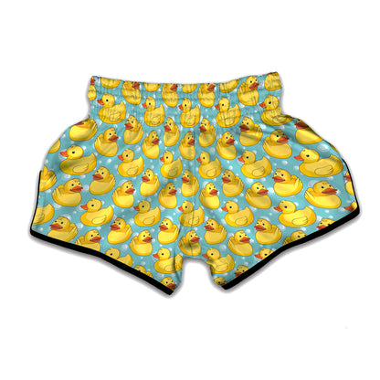 Cute Cartoon Duck Pattern Print Muay Thai Boxing Shorts