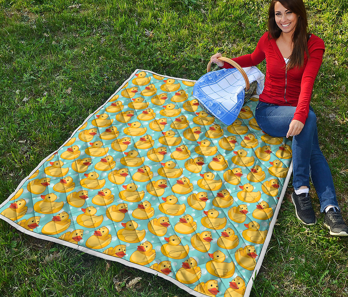 Cute Cartoon Duck Pattern Print Quilt