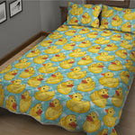 Cute Cartoon Duck Pattern Print Quilt Bed Set