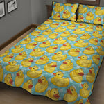 Cute Cartoon Duck Pattern Print Quilt Bed Set