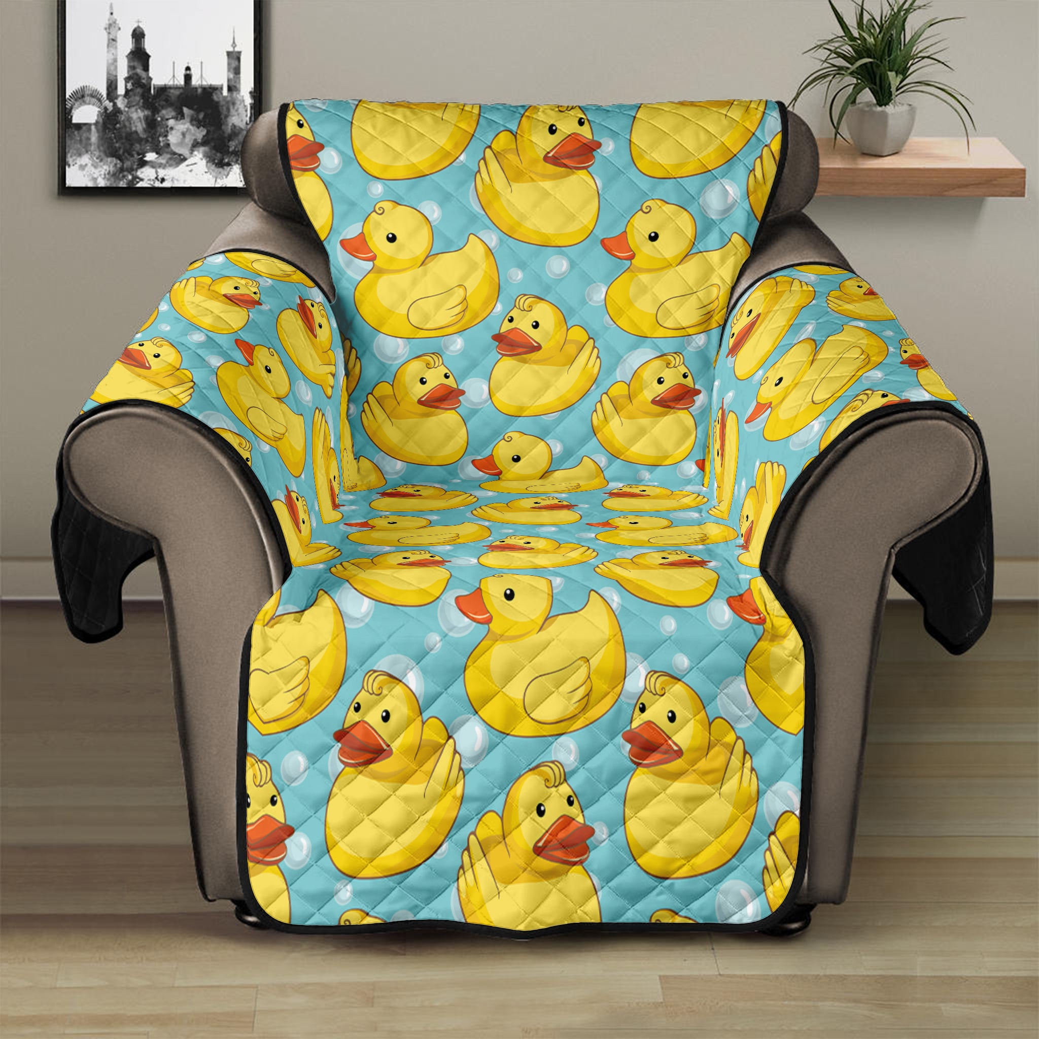 Cute Cartoon Duck Pattern Print Recliner Protector