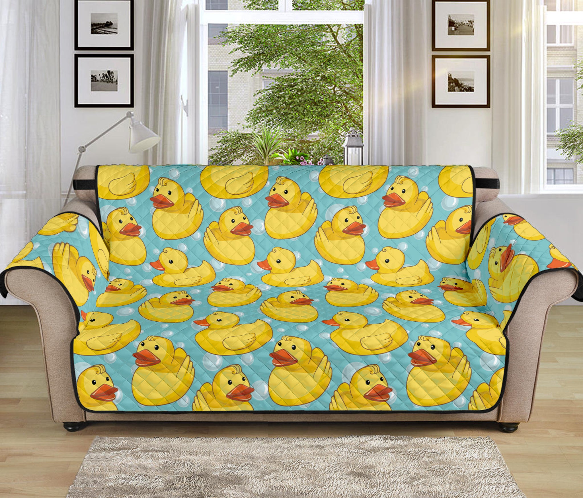 Cute Cartoon Duck Pattern Print Sofa Protector