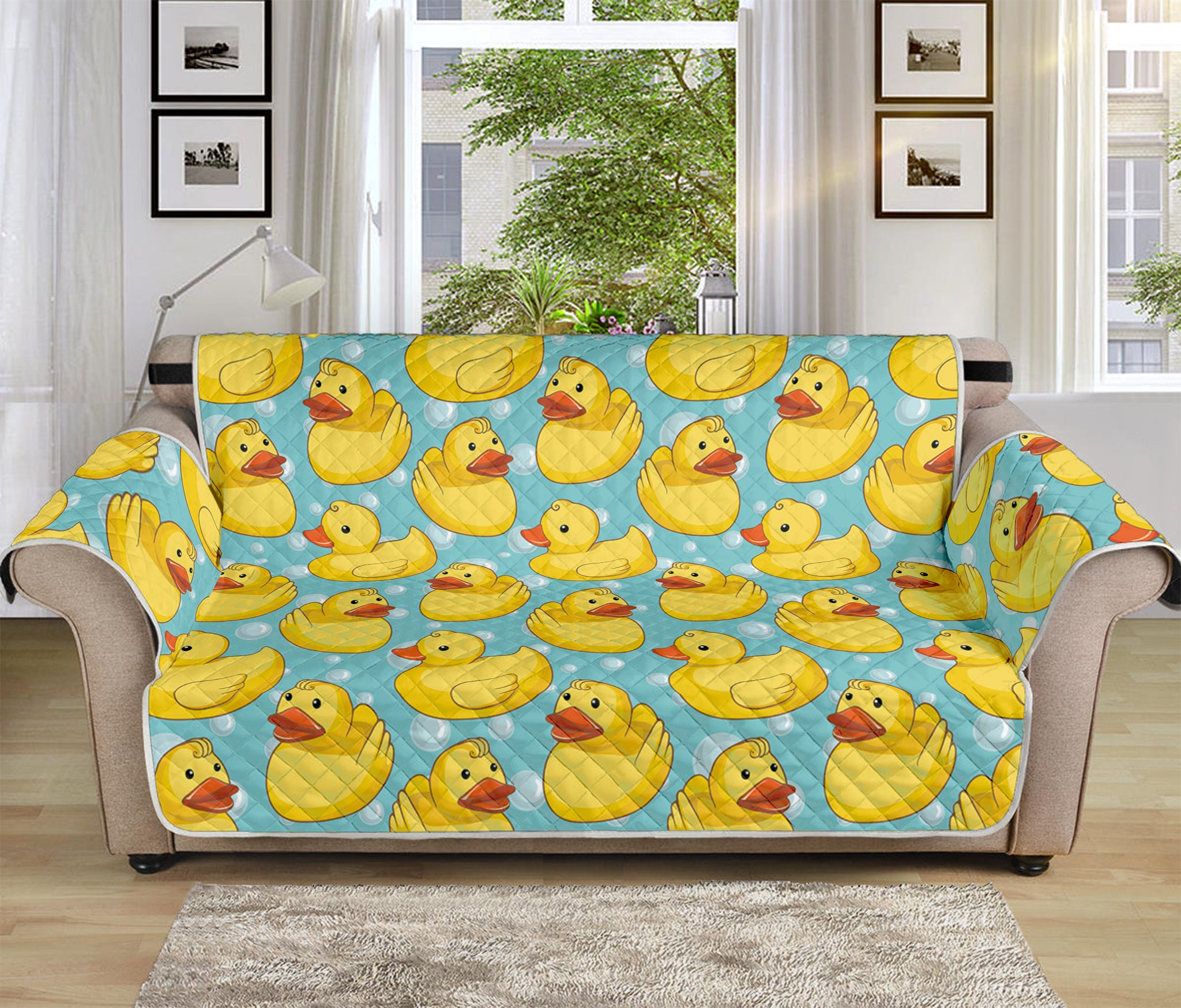 Cute Cartoon Duck Pattern Print Sofa Protector