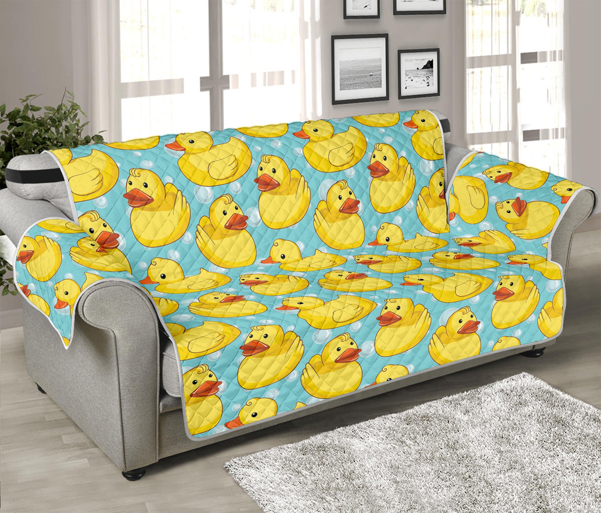 Cute Cartoon Duck Pattern Print Sofa Protector