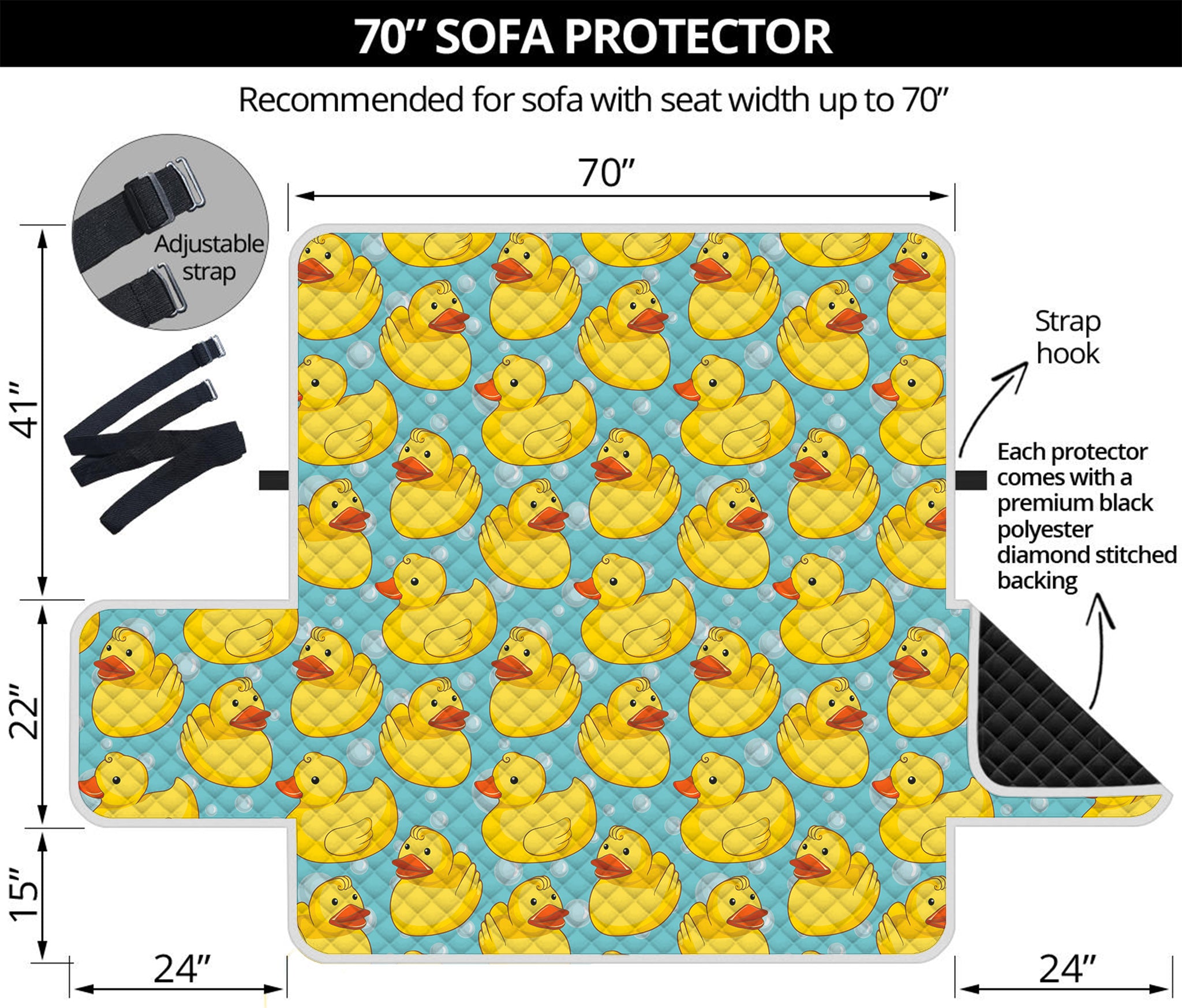 Cute Cartoon Duck Pattern Print Sofa Protector