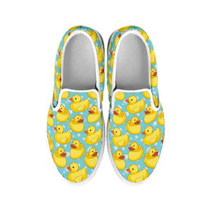 Cute Cartoon Duck Pattern Print White Slip On Shoes