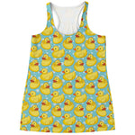 Cute Cartoon Duck Pattern Print Women's Racerback Tank Top