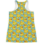 Cute Cartoon Duck Pattern Print Women's Racerback Tank Top