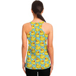 Cute Cartoon Duck Pattern Print Women's Racerback Tank Top