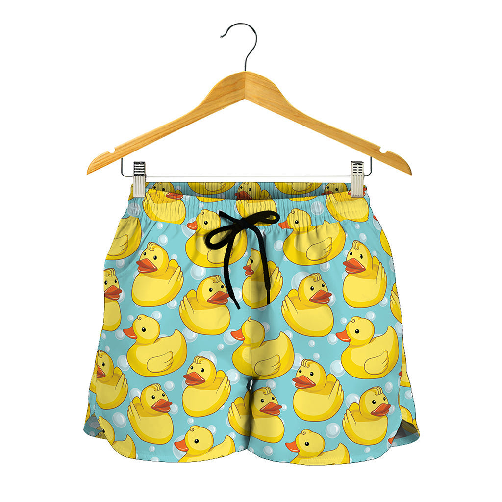 Cute Cartoon Duck Pattern Print Women's Shorts