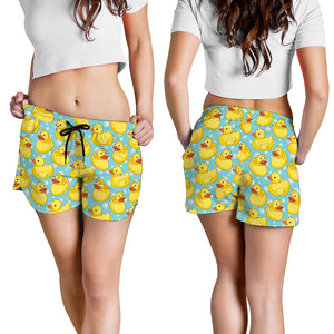 Cute Cartoon Duck Pattern Print Women's Shorts