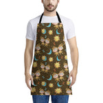 Cute Cartoon Gemini Pattern Print Apron