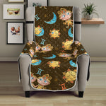 Cute Cartoon Gemini Pattern Print Armchair Protector