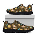 Cute Cartoon Gemini Pattern Print Black Running Shoes