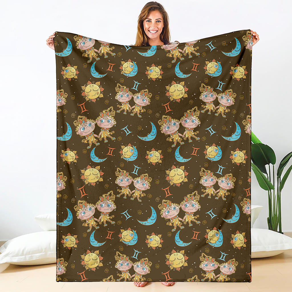 Cute Cartoon Gemini Pattern Print Blanket