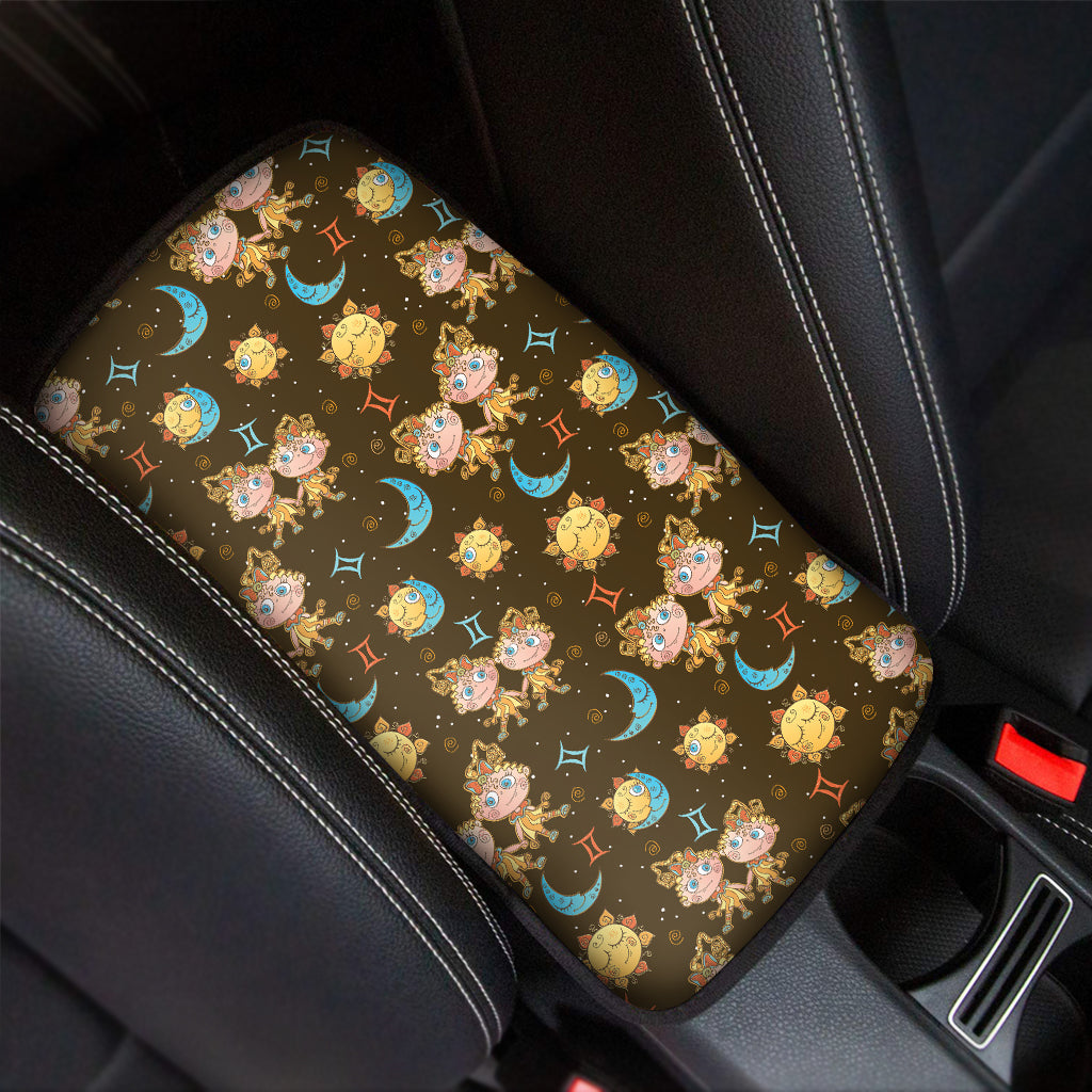 Cute Cartoon Gemini Pattern Print Car Center Console Cover