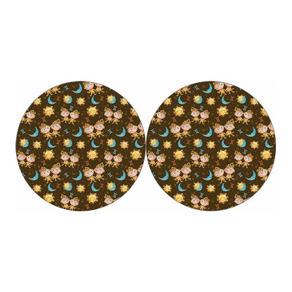 Cute Cartoon Gemini Pattern Print Car Coasters