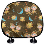 Cute Cartoon Gemini Pattern Print Car Headrest Covers