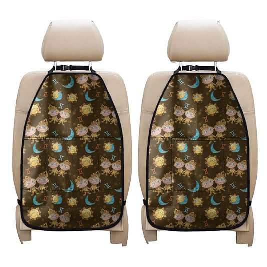 Cute Cartoon Gemini Pattern Print Car Seat Organizers
