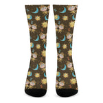 Cute Cartoon Gemini Pattern Print Crew Socks