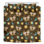 Cute Cartoon Gemini Pattern Print Duvet Cover Bedding Set