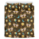 Cute Cartoon Gemini Pattern Print Duvet Cover Bedding Set