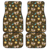 Cute Cartoon Gemini Pattern Print Front and Back Car Floor Mats