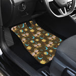 Cute Cartoon Gemini Pattern Print Front and Back Car Floor Mats