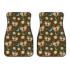 Cute Cartoon Gemini Pattern Print Front Car Floor Mats