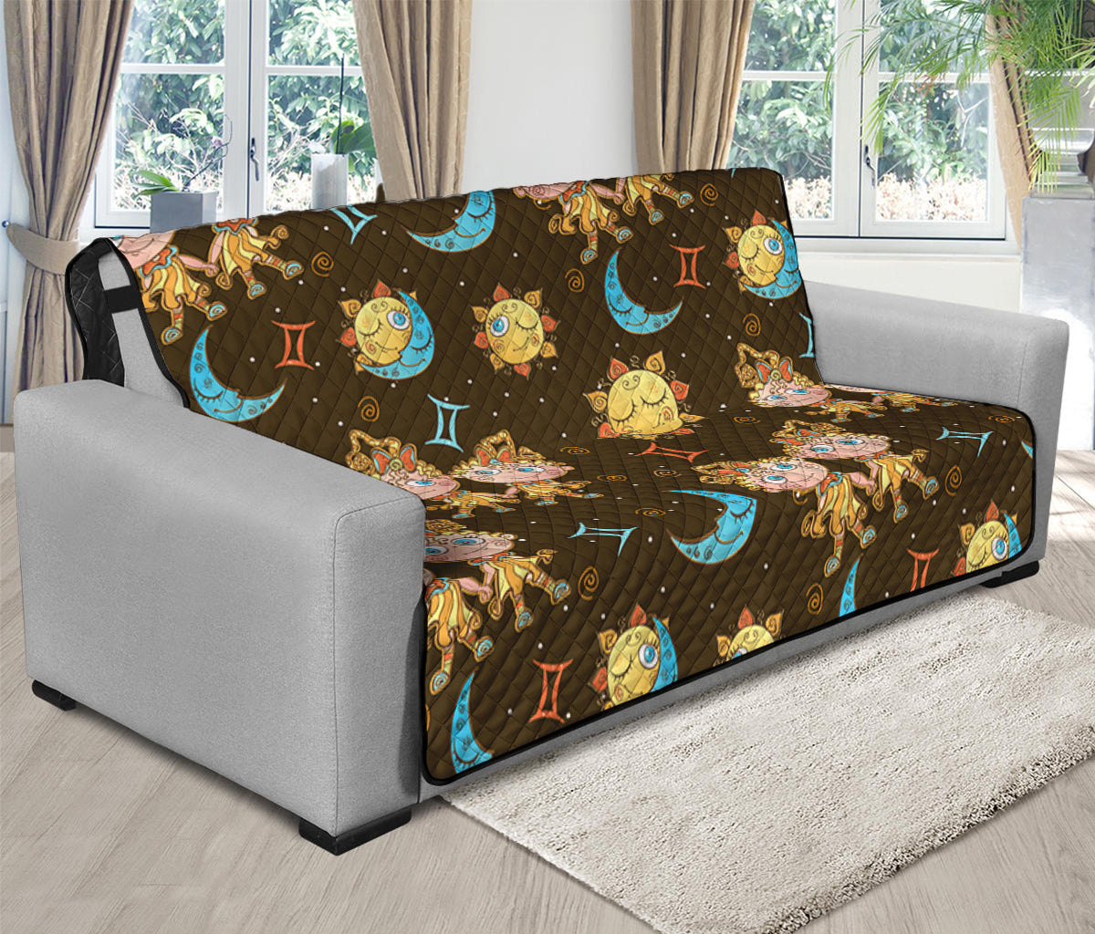 Cute Cartoon Gemini Pattern Print Futon Protector